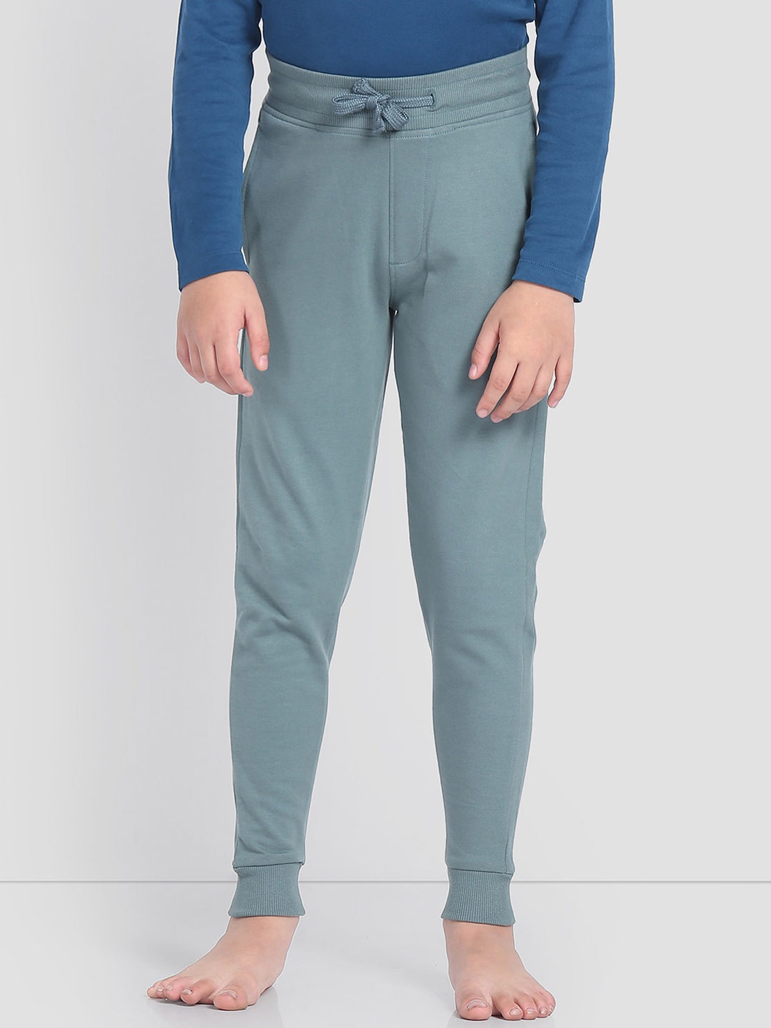 

U.S. Polo Assn. Boys Mid Rise Pure Cotton Sports Joggers, Green