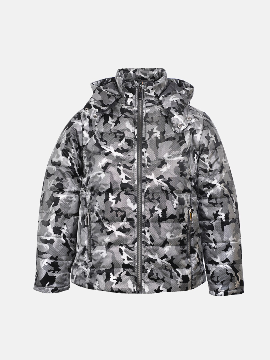 

CHKOKKO Boys Camouflage Printed Hooded Puffer Jacket, Black