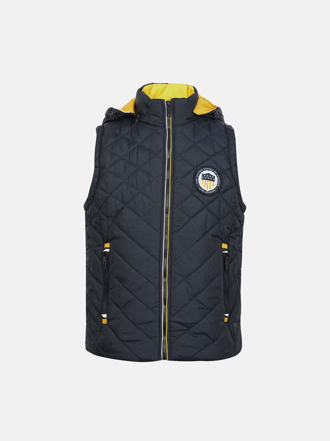 

CHKOKKO Boys Hooded Neck Sleeveless Quilted Jacket, Blue
