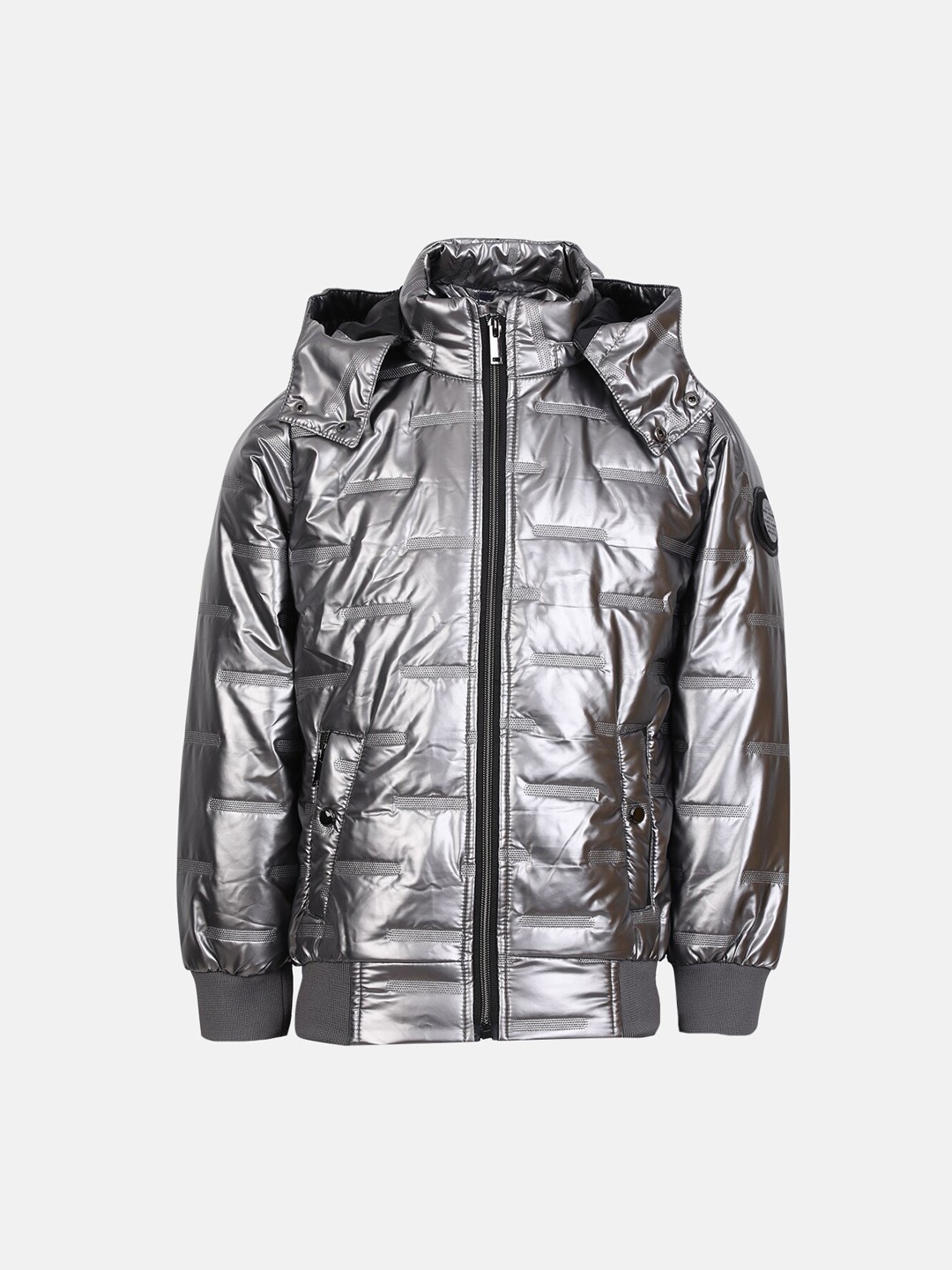 

CHKOKKO Boys Hooded Puffer Jacket, Grey
