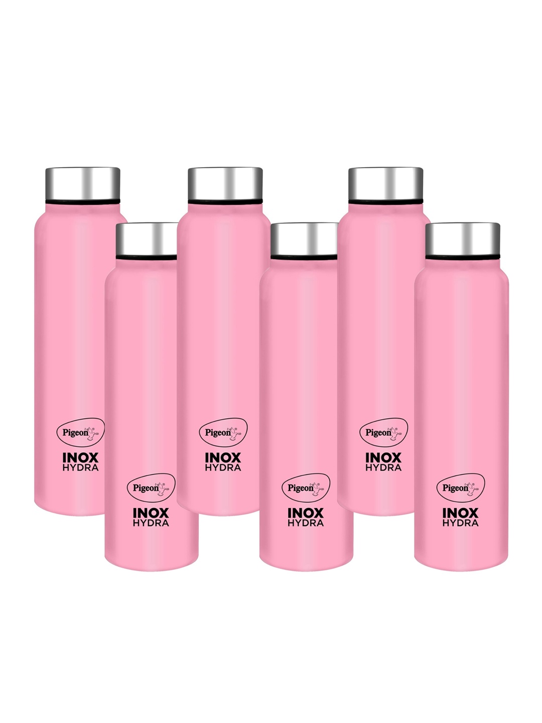 

Pigeon Pink 6 Pieces Stainless Steel Light Weight Water Bottles 900 ml Each