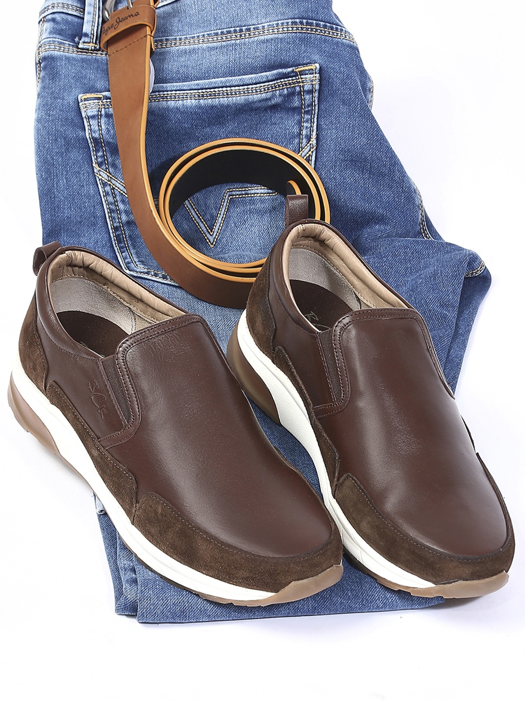 

Buckaroo Men Leather Loafers, Brown