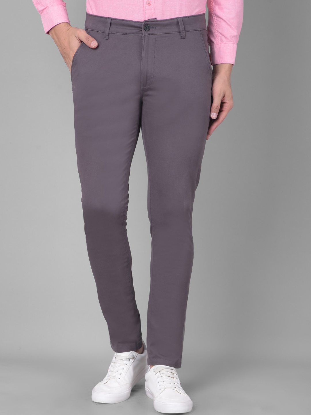 

Crimsoune Club Men Original Mid Rise Slim Fit Trousers, Grey