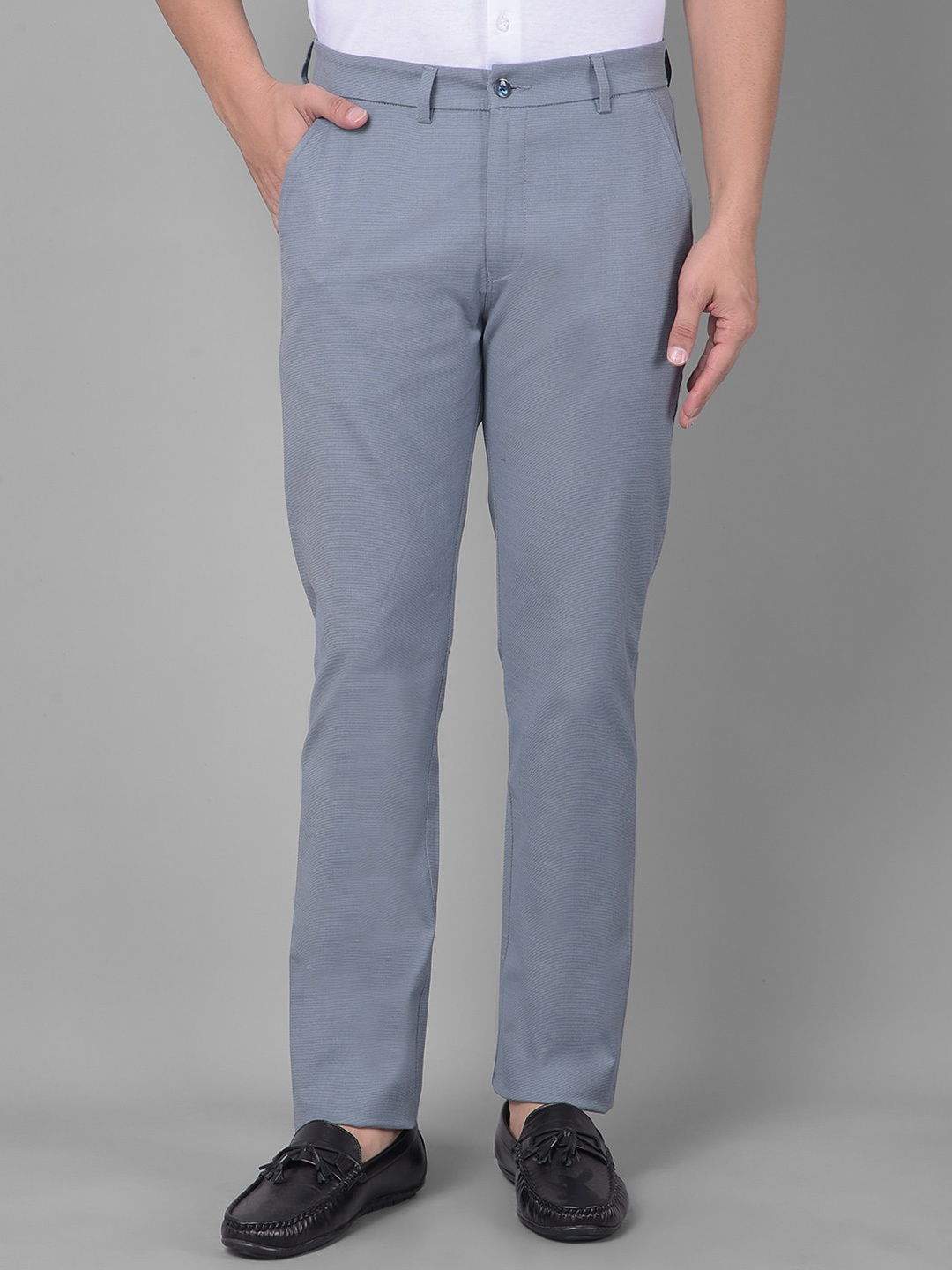 

Crimsoune Club Men Original Slim Fit Mid Rise Regular Trousers, Grey