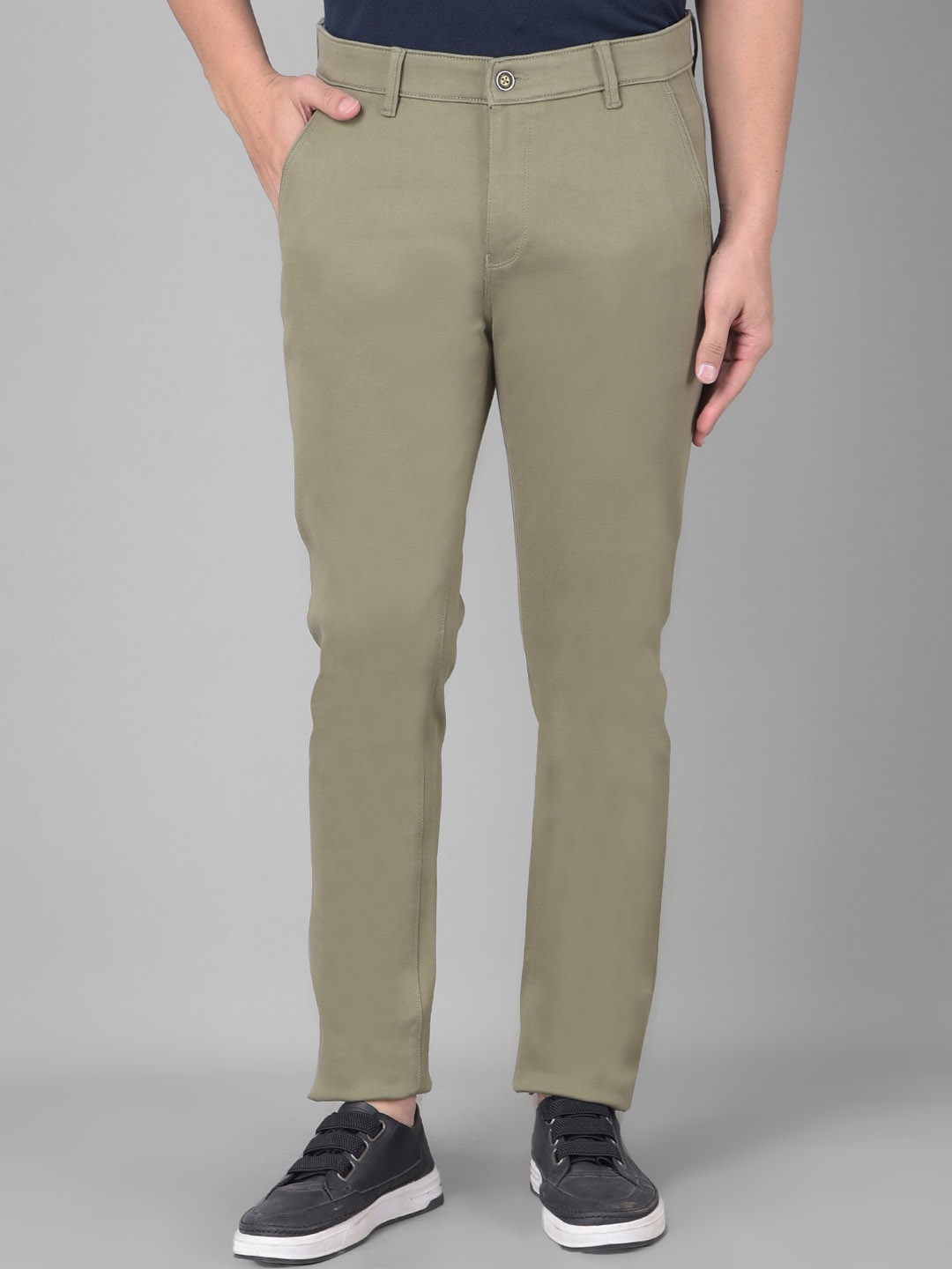 

Crimsoune Club Men Original Mid Rise Slim Fit Trousers, Green