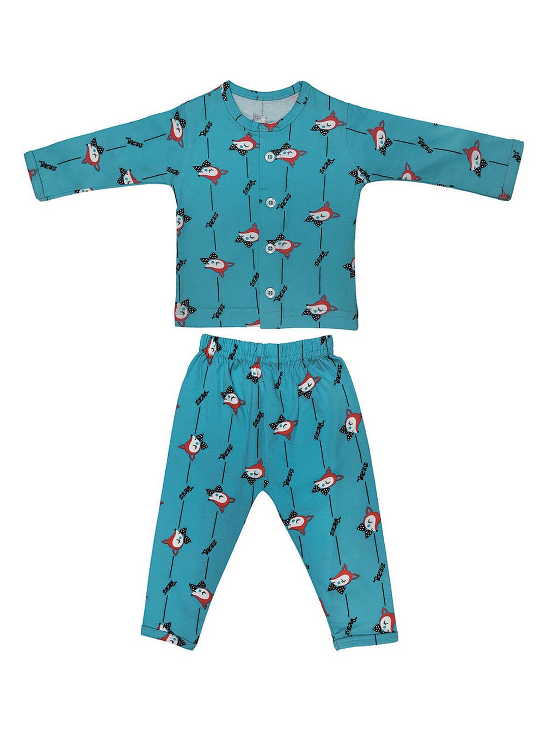 

Zoom Minimondo Kids Conversational Printed Pure Cotton Shirt With Pyjamas, Teal