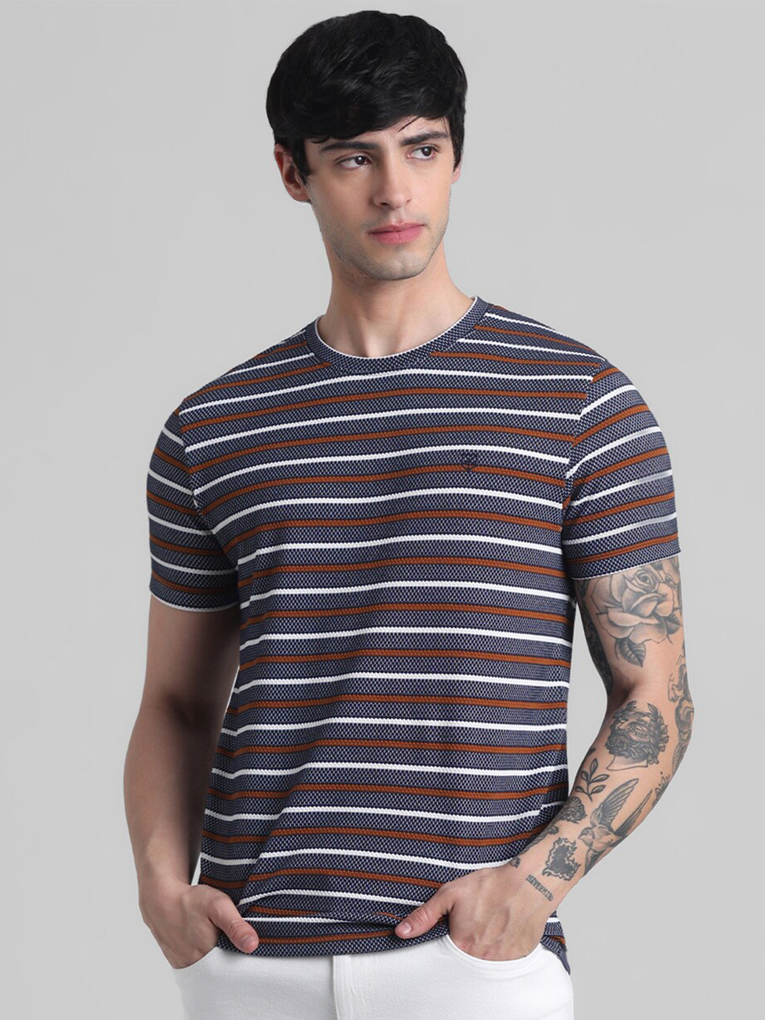 

Jack & Jones Striped Slim Fit T-shirt, Navy blue