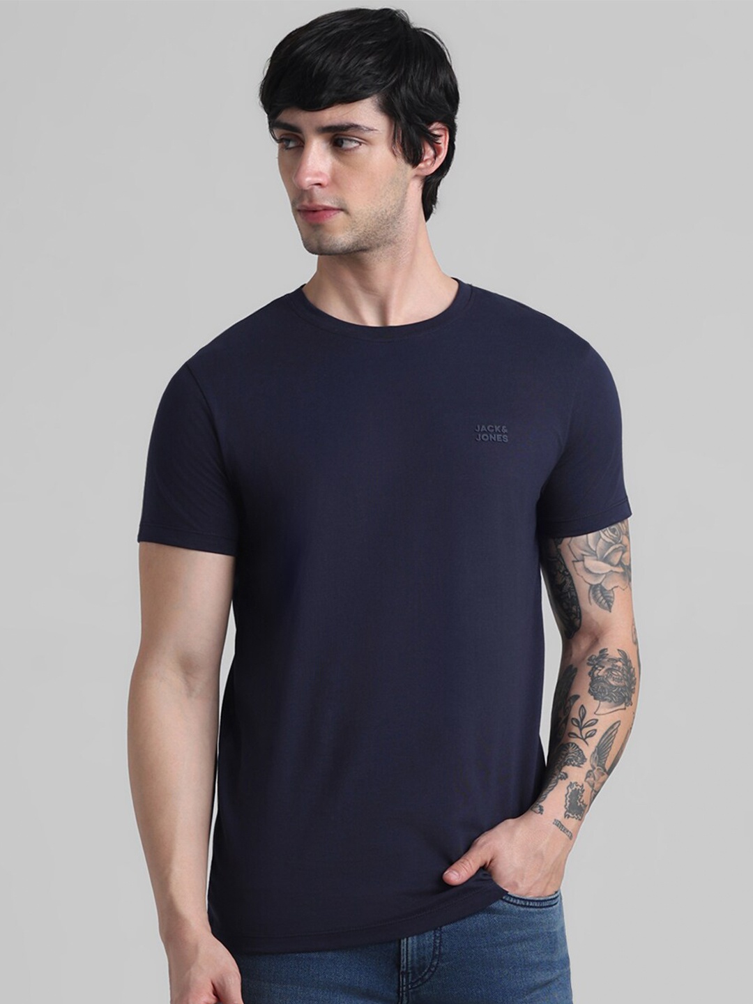 

Jack & Jones Slim Fit Pure Cotton T-shirt, Navy blue