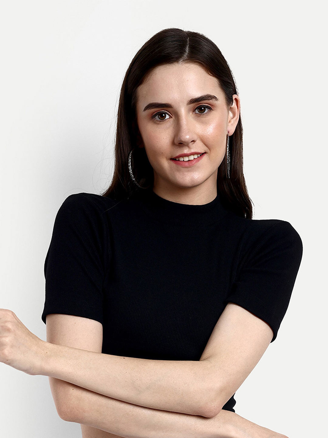 

FERY LONDON High Neck Crop Top, Black