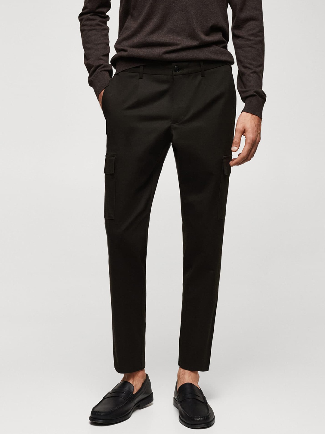 

MANGO MAN Slim Fit Cargo Trousers, Black