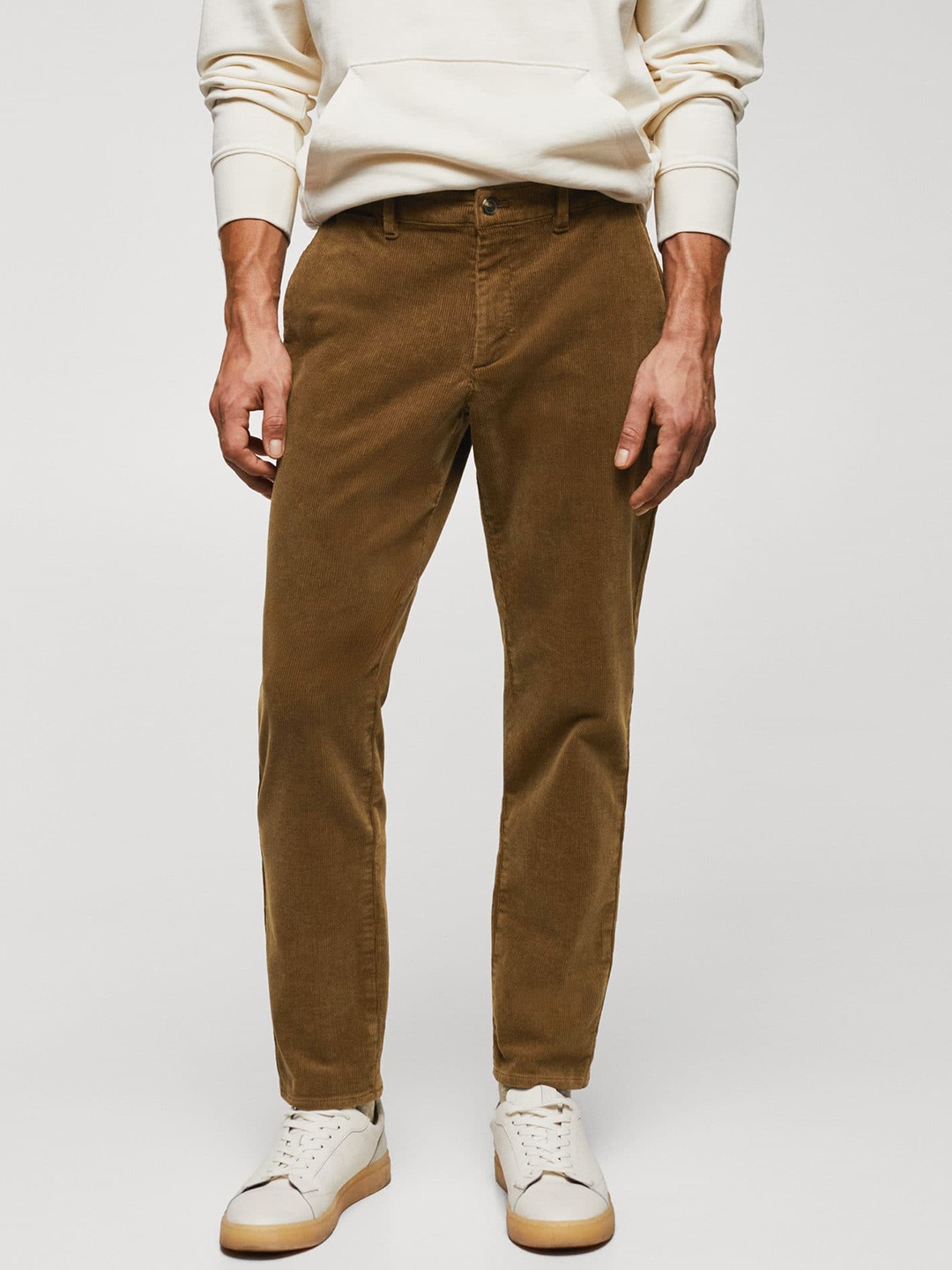 

MANGO MAN Slim Fit Corduroy Trousers, Brown