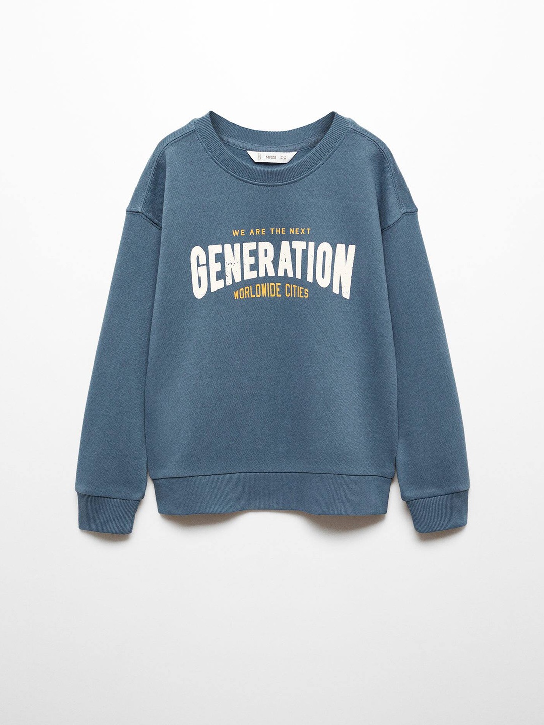 

Mango Kids Boys Pure Cotton Typography Printed Sweatshirt, Blue