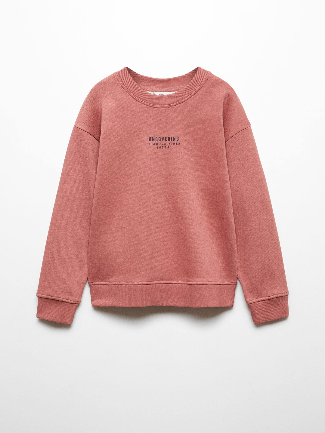 

Mango Kids Boys Typography Printed Pure Cotton Sweatshirt, Rose