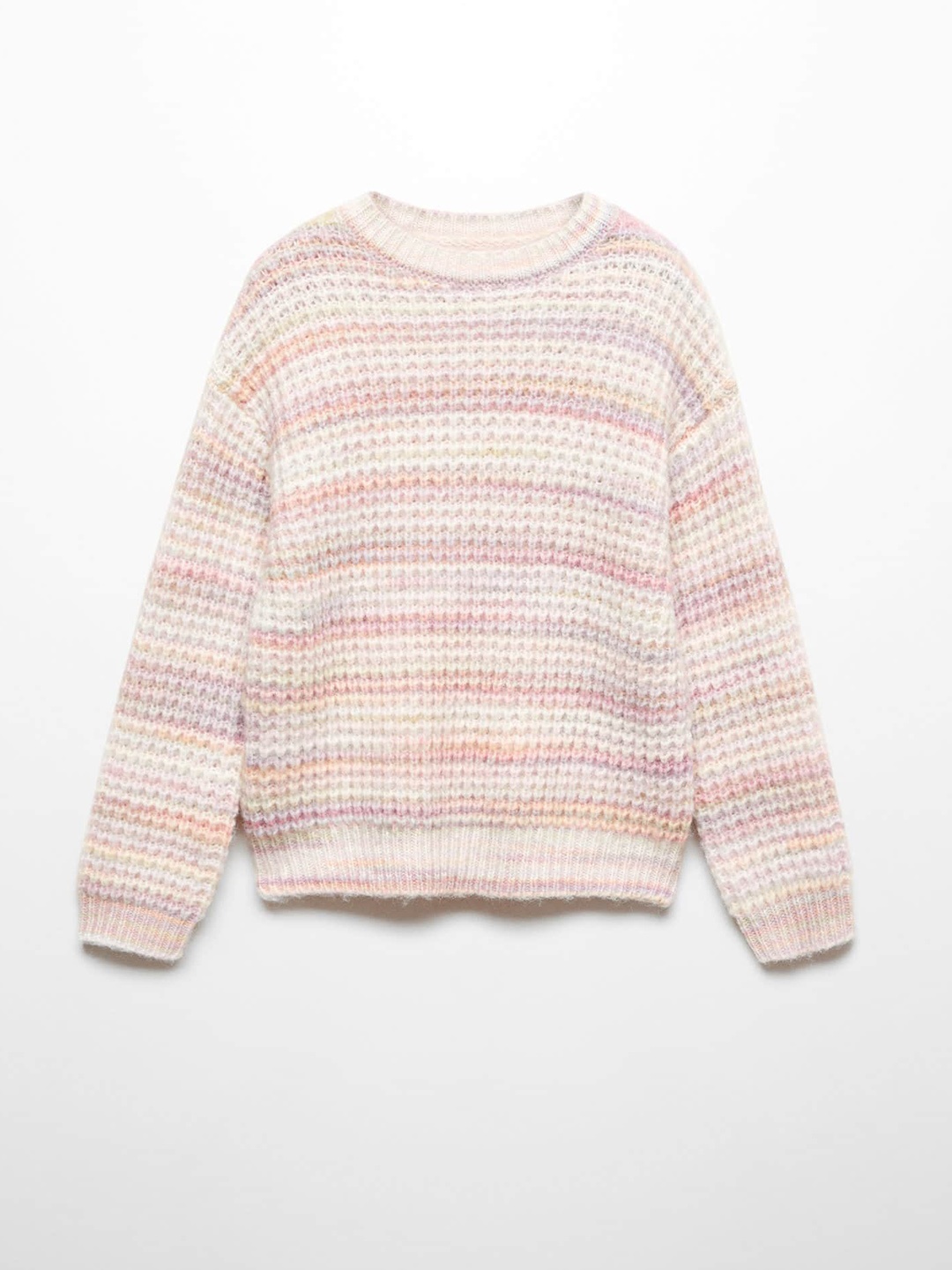 

Mango Kids Girls Cable Knit Round-Neck Pullover, Multi