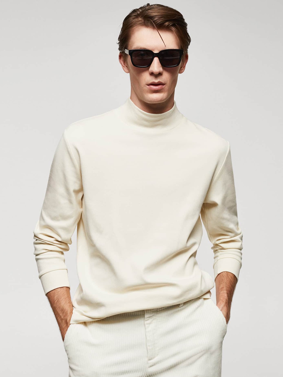 

MANGO MAN High Neck T-shirt, White