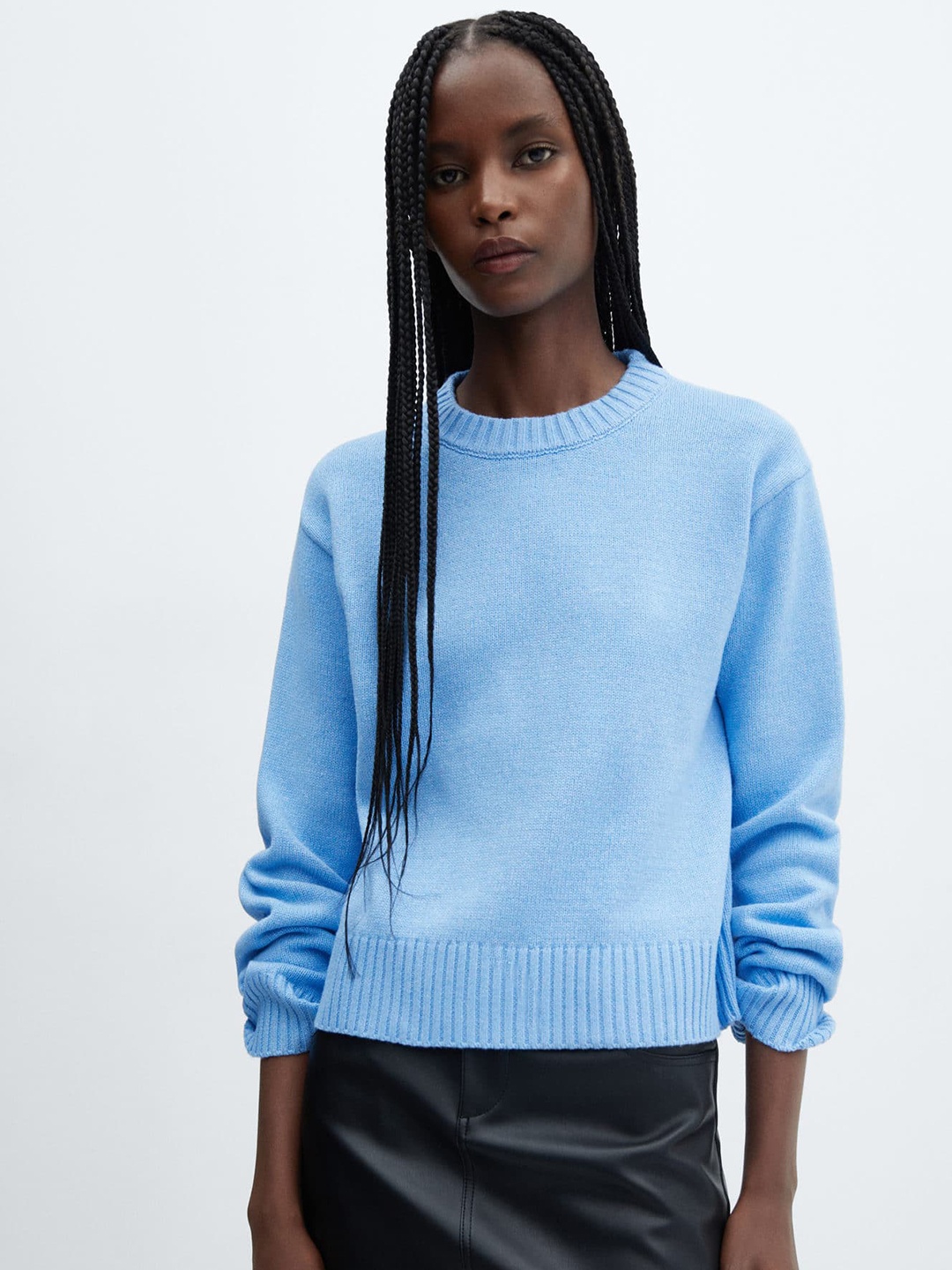 

MANGO Drop-Shoulder Sleeves Pullover, Blue