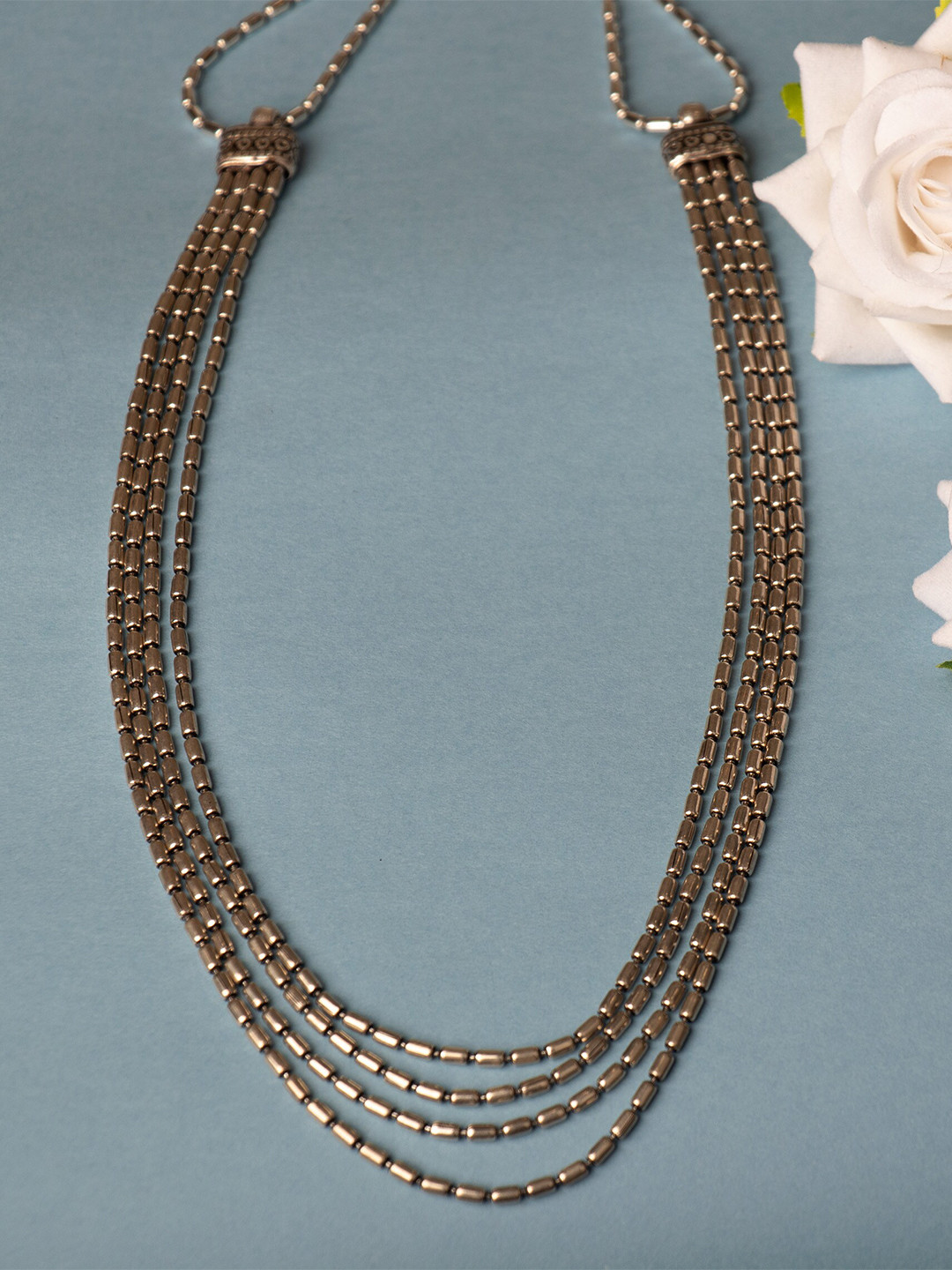 

Shyle 925 Sterling Silver Oxidised layered Necklace