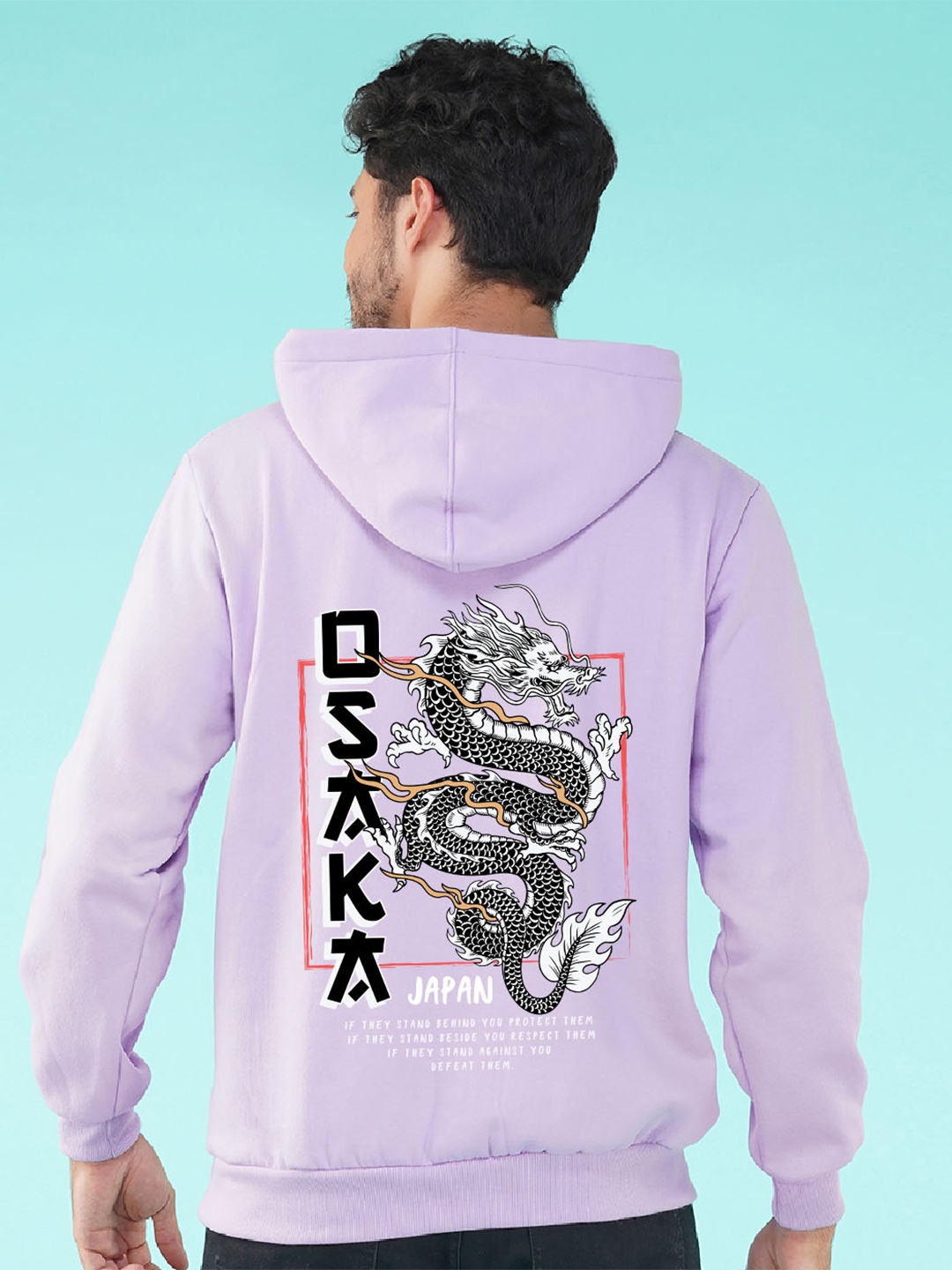 

NUSYL Graphic Printed Hooded Pullover, Purple