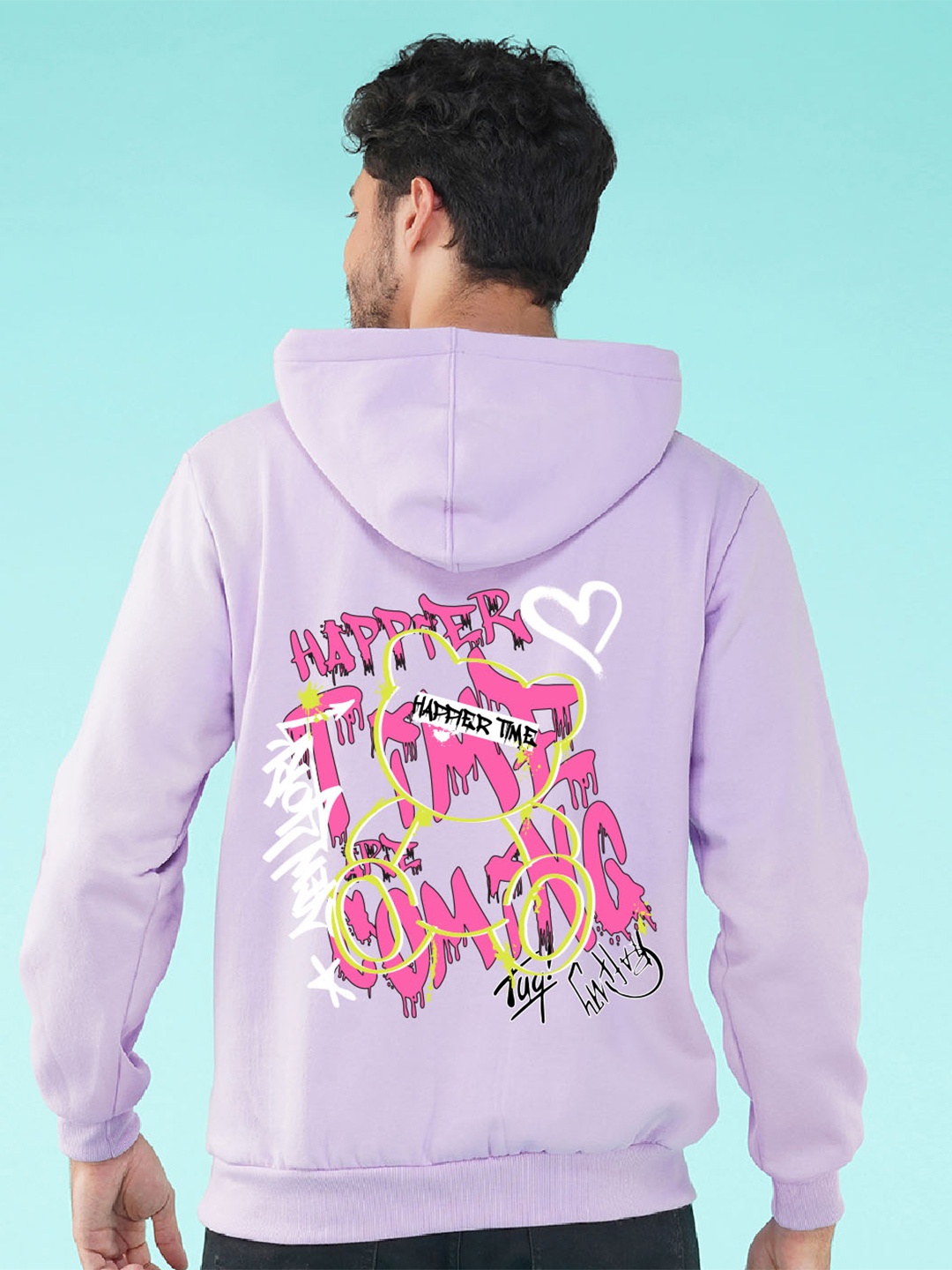 

NUSYL Graphic Printed Hooded Sweatshirt, Purple