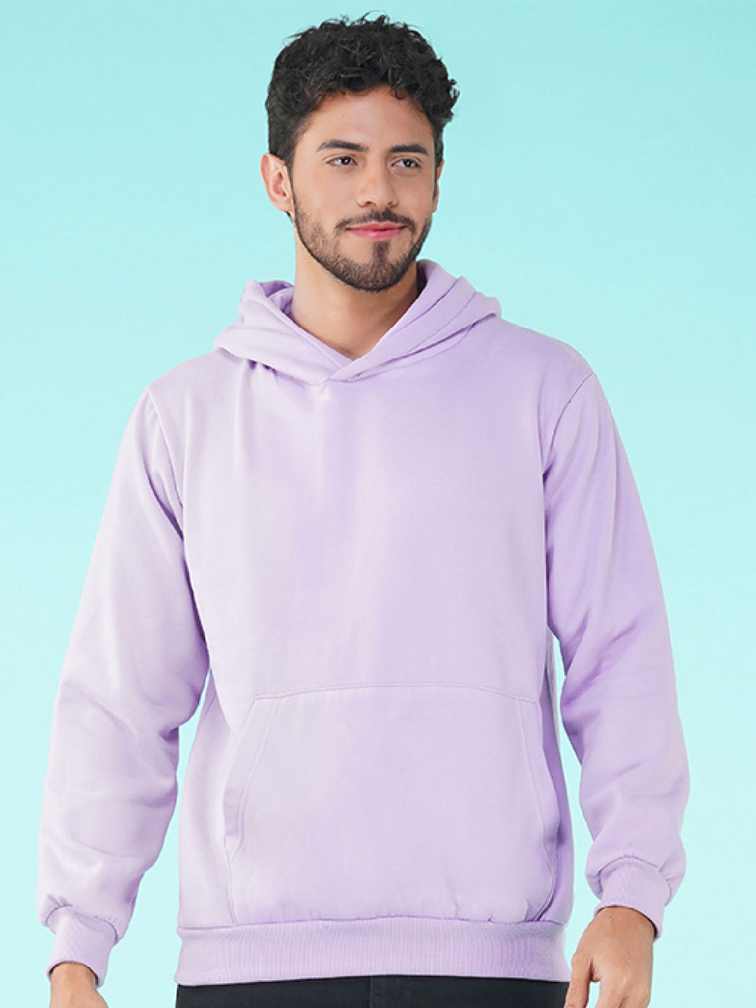 

NUSYL Graphic Printed Hooded Fleece Pullover Sweatshirt, Purple