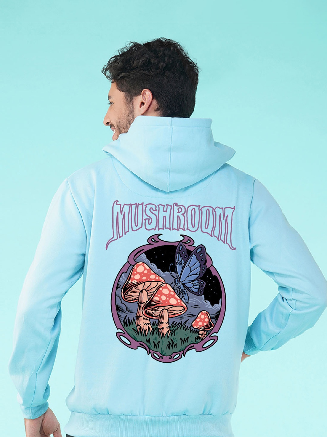 

NUSYL Graphic Printed Hooded Fleece Pullover Sweatshirt, Blue
