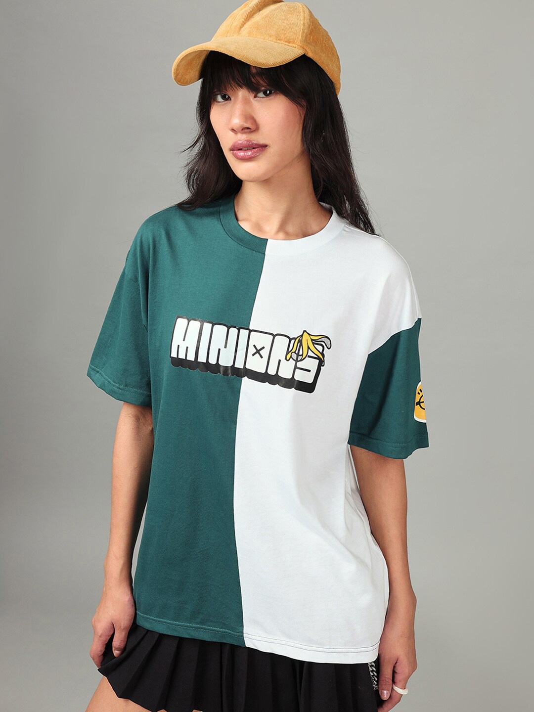 

Bewakoof Official Minions Merchandise Printed Oversized T-shirt, Green