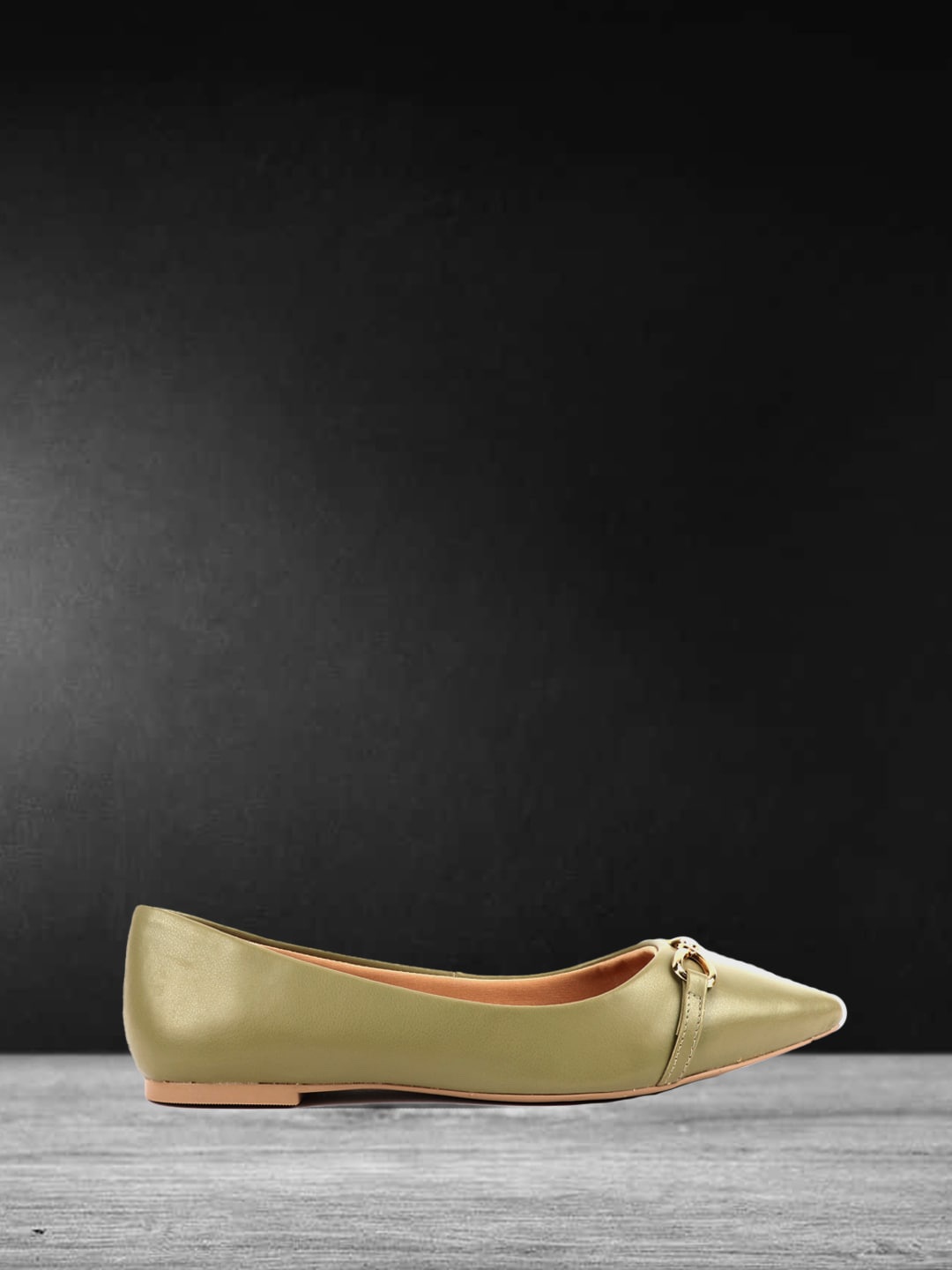 

Carlton London Pointed Toe Slip-On Ballerinas, Olive