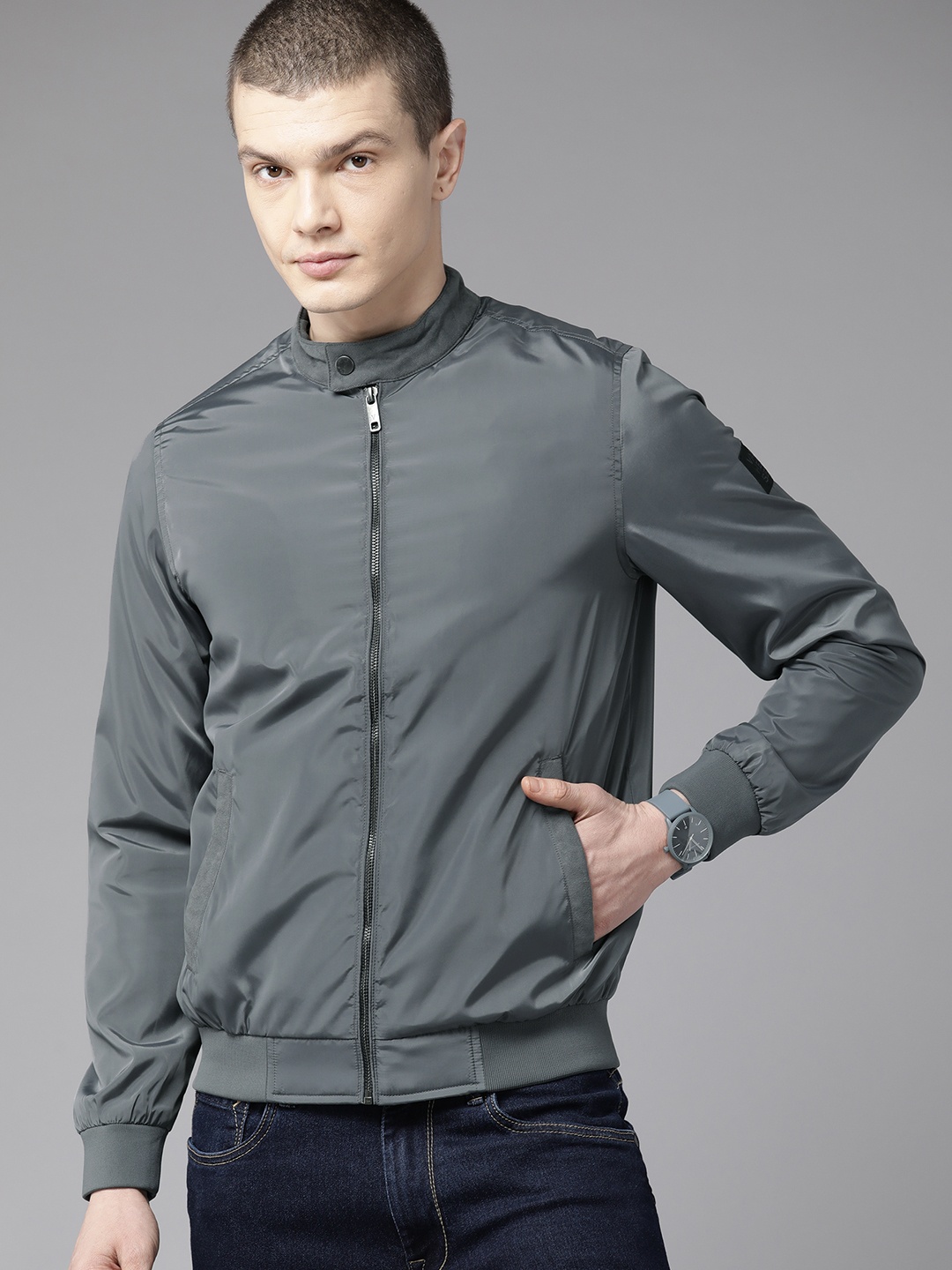 

Van Heusen Lightweight Bomber Jacket, Charcoal