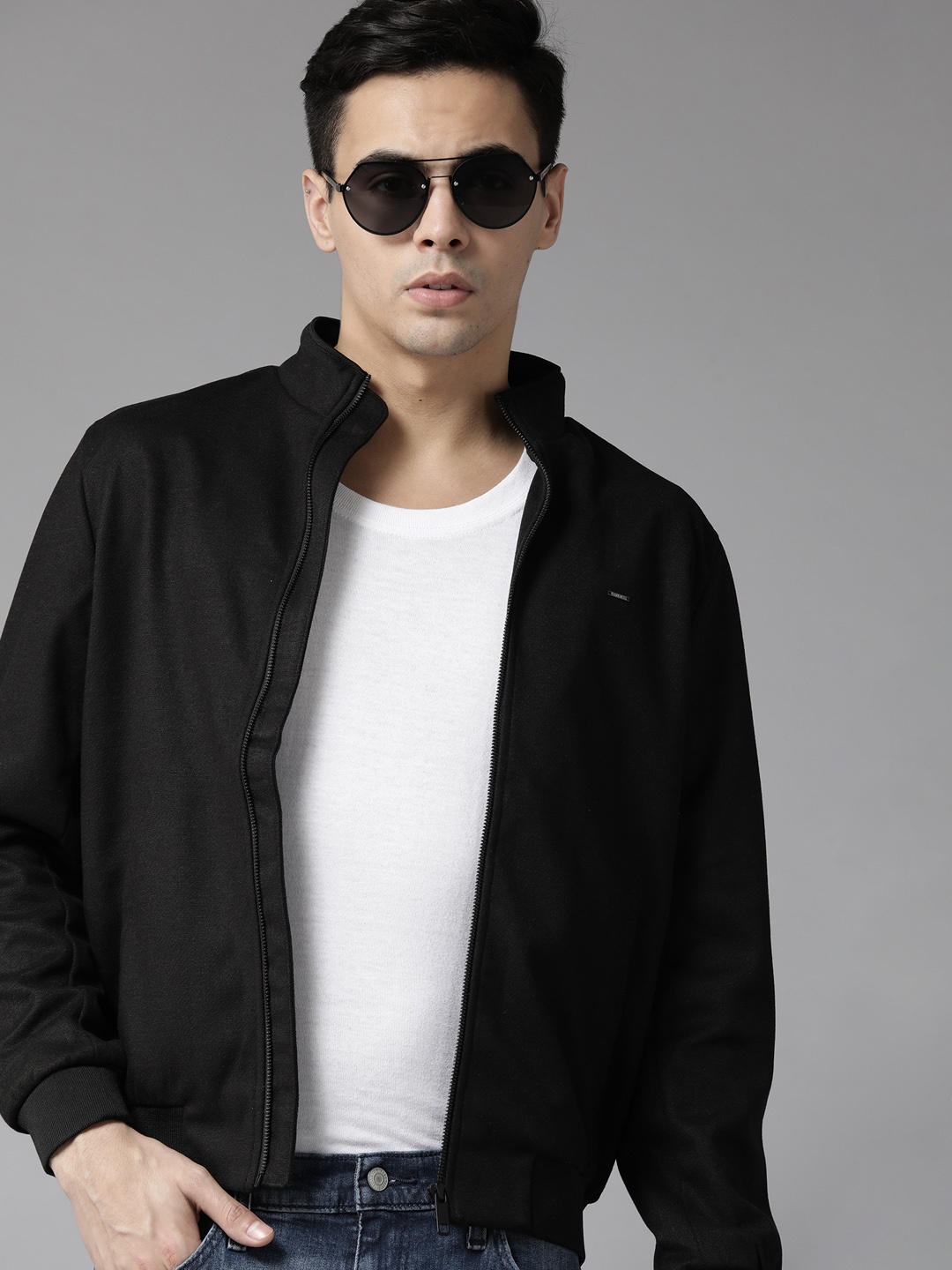 

Van Heusen Mock Collar Bomber Jacket, Black