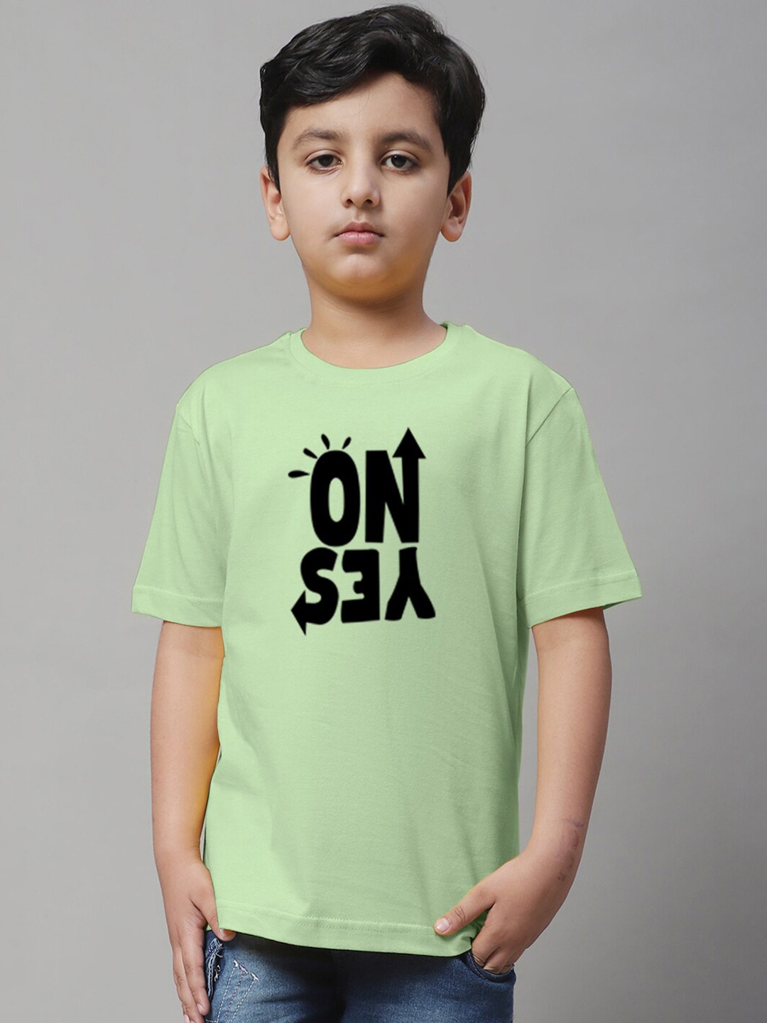 

Friskers Boys Typography Printed Pure Cotton T-shirt, Sea green