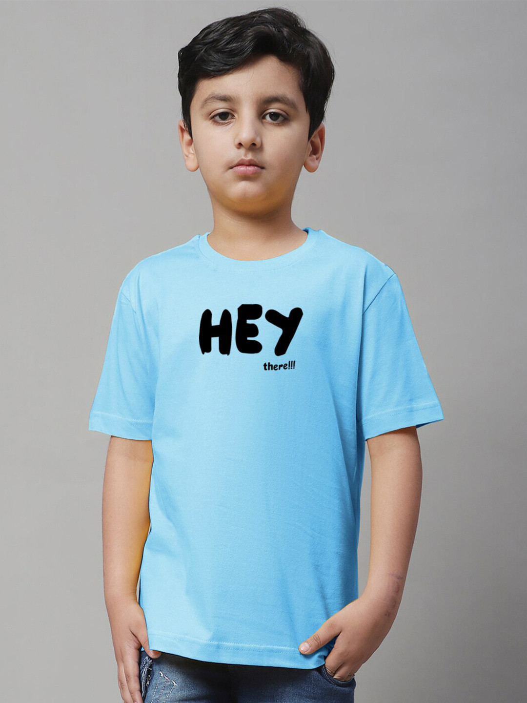

Friskers Boys Typography Printed Short Sleeves Pure Cotton T-shirt, Turquoise blue