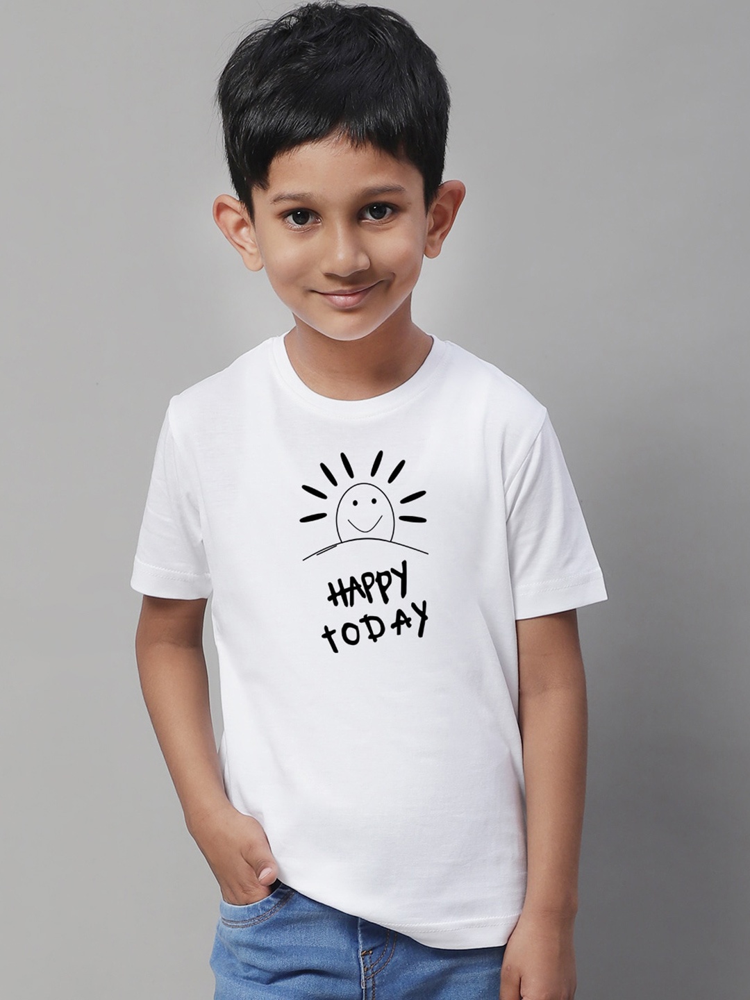 

Friskers Boys Typography Printed Pure Cotton T-shirt, White