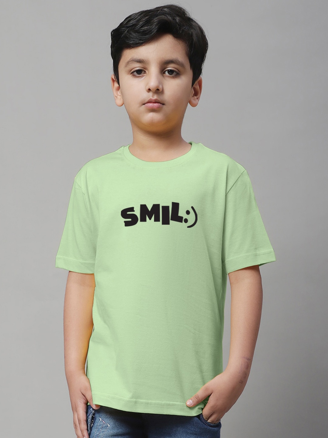 

Friskers Boys Typography Printed Pure Cotton T-shirt, Sea green