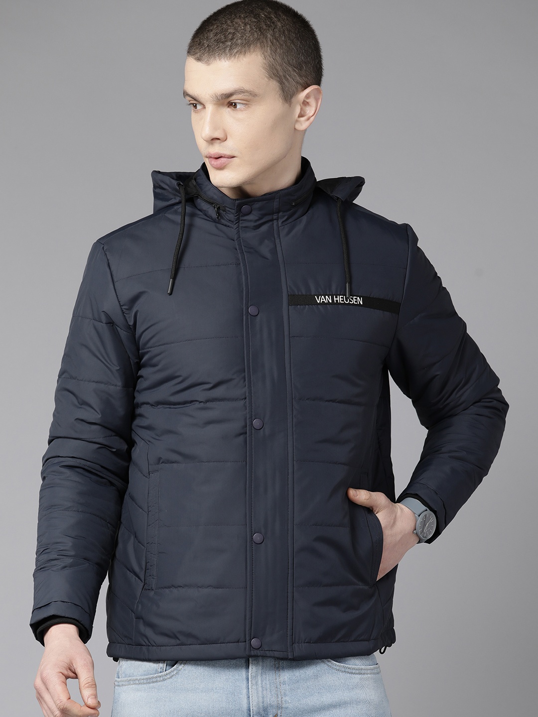 

Van Heusen Lightweight Hooded Padded Jacket, Navy blue