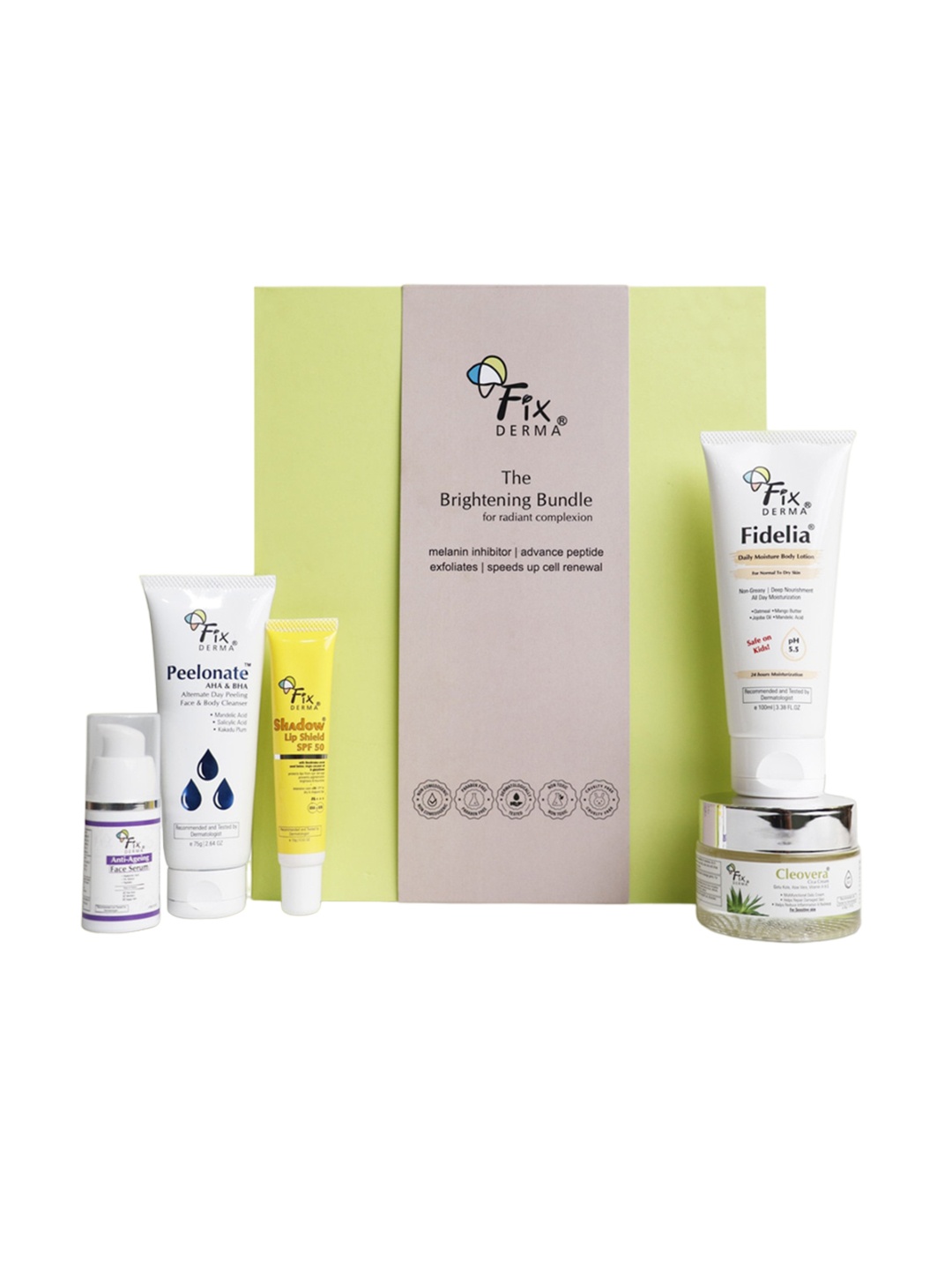 

FIXDERMA Set Of 5 The Brightening Bundle Gift Box For Radiant Complexation, White