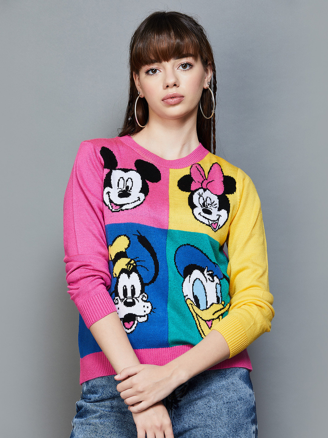 

Ginger by Lifestyle Mickey & Friends Printed Pullover Sweatshirt, Pink