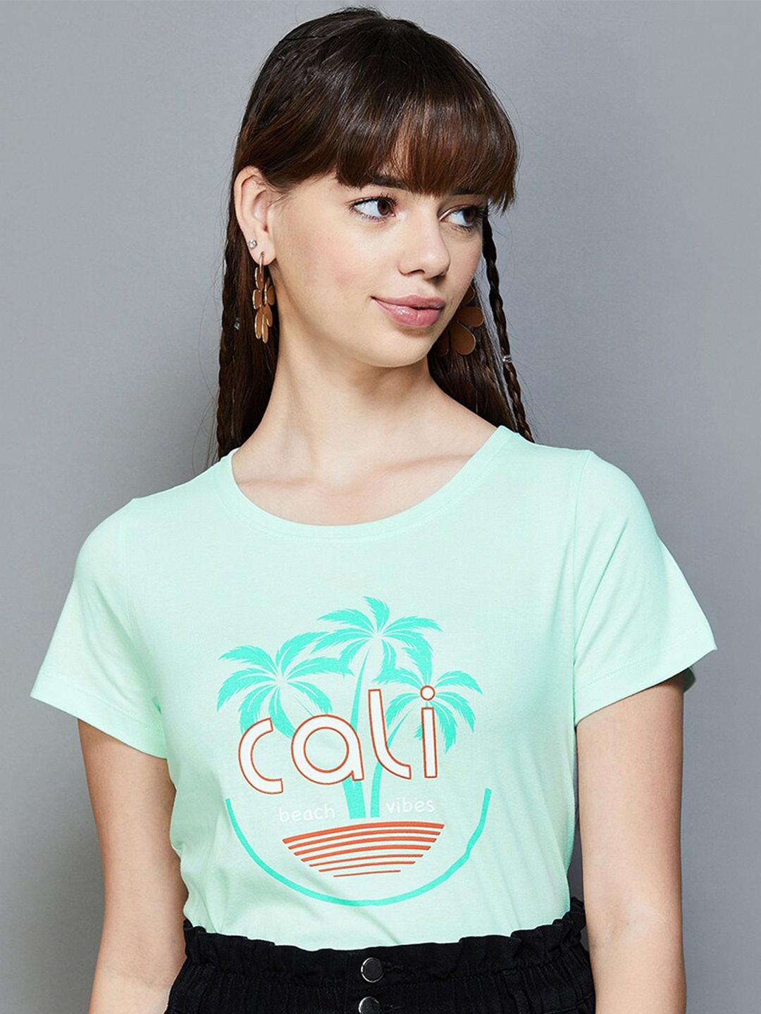 

Fame Forever by Lifestyle Graphic Printed Cotton Tshirts, Green