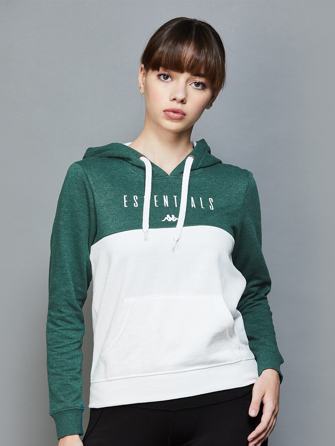 

Kappa Colourblocked Hooded Long Sleeves Sweatshirt, Green