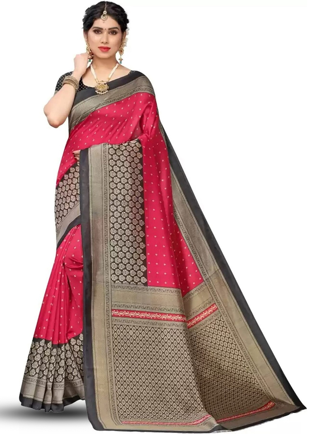 

KALINI Ethnic Motifs Printed Saree, Orange