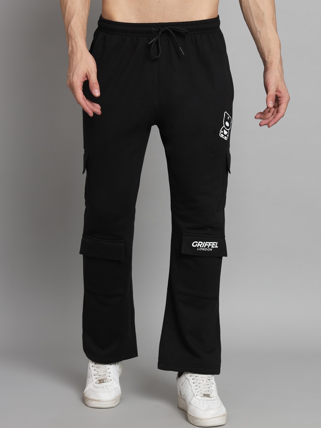

GRIFFEL Men Bootcut-Fit Fleece Track Pants, Black