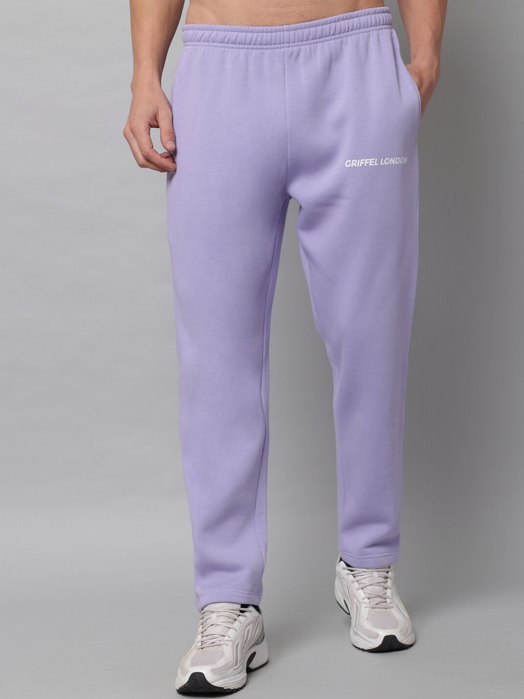 

GRIFFEL Men Mid-Rise Fleece Track Pant, Mauve