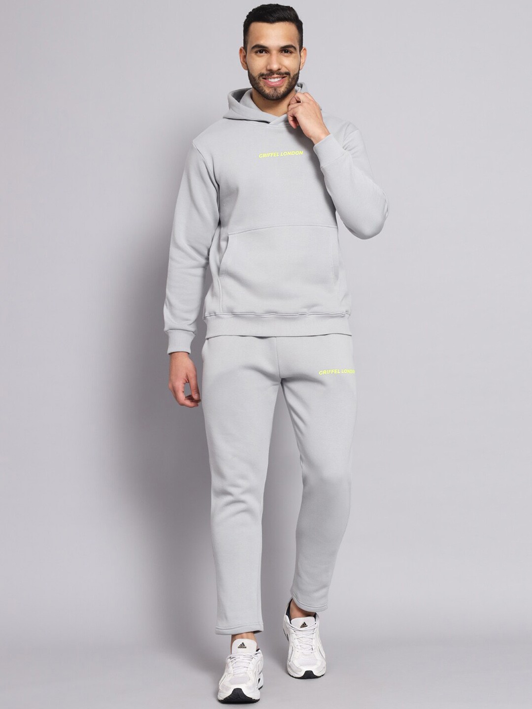 

GRIFFEL Hooded Fleece Sweatshirt & Track Pant, Grey