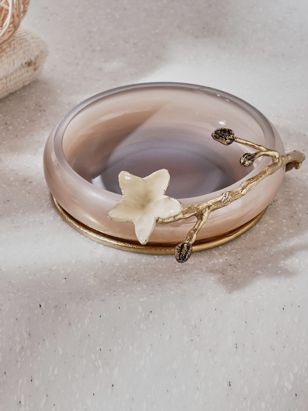 

Home Centre Panama Bloom Beige Textured Glass Soap Dish