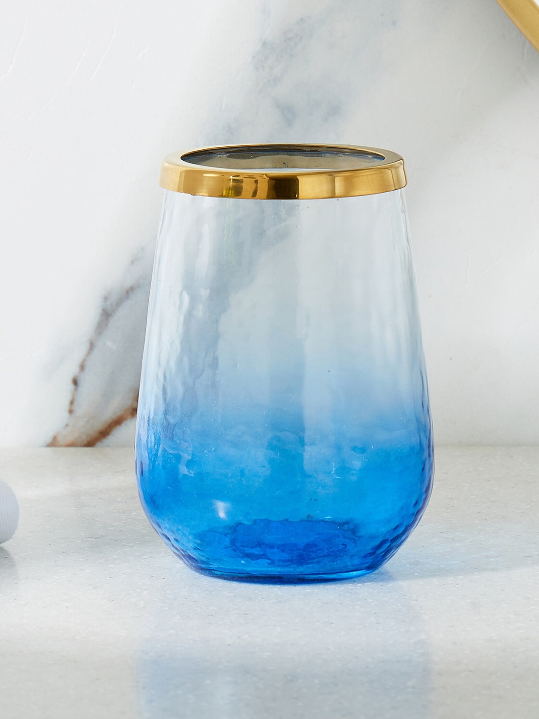 

Home Centre Nova Santorini Moher Blue & Transparent Glass Tooth Brush Holder
