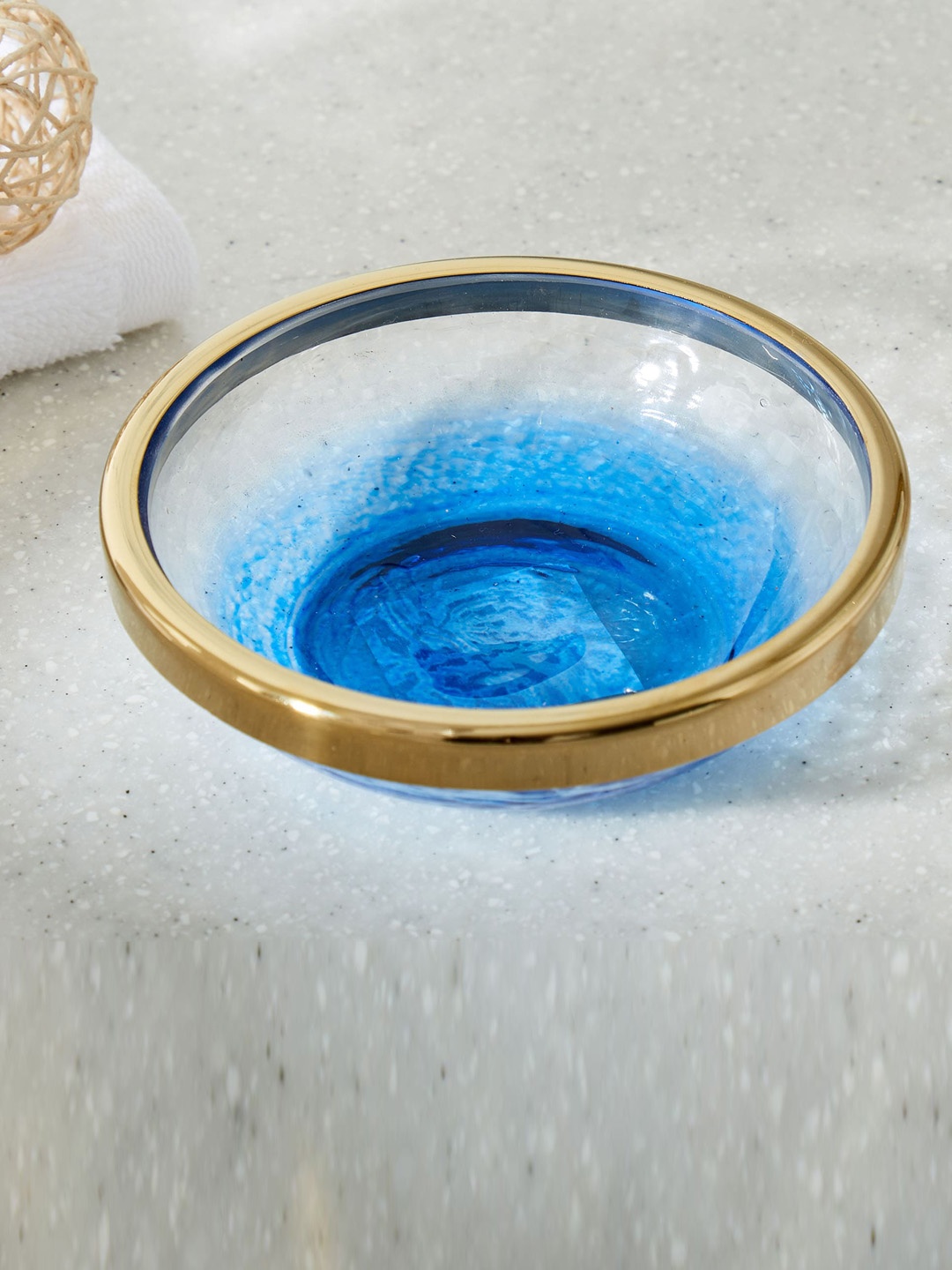 

Home Centre Nova Santorini Blue & Transparent Glass Soap Dish