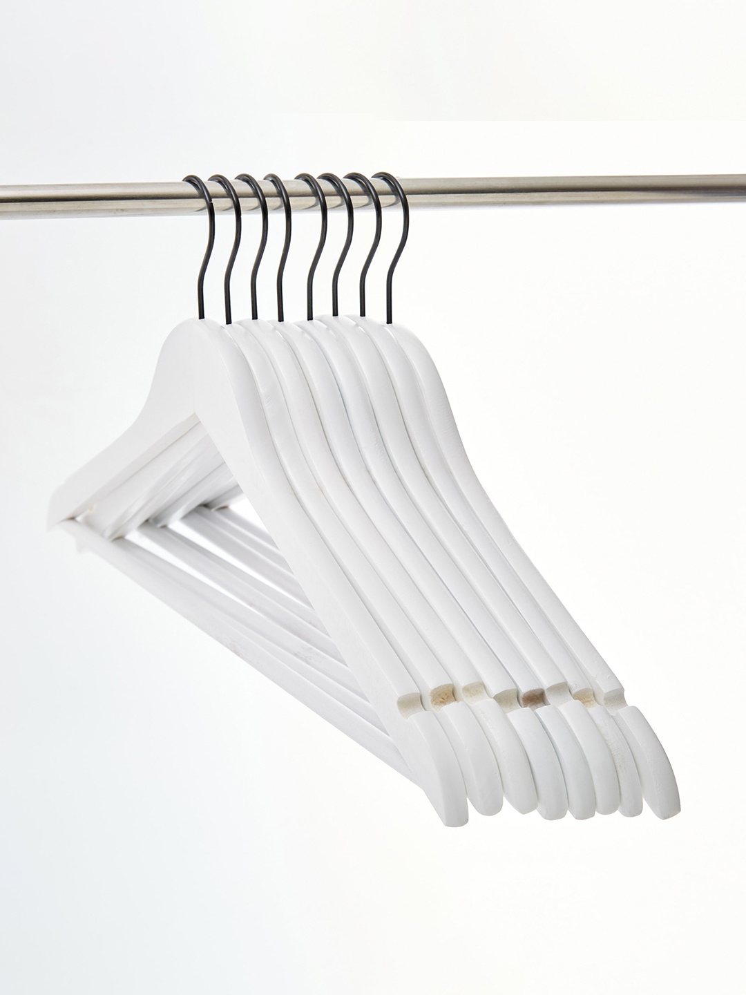 

Home Centre Pacific Winston White 8 Pieces Wooden Clothes Hangers