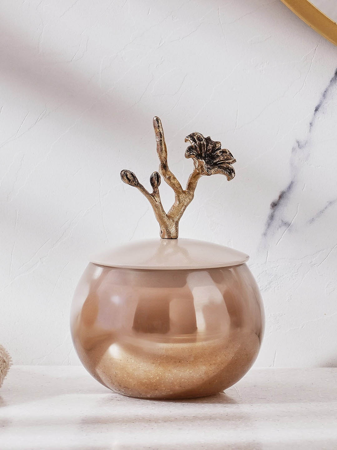 

Home Centre Beige Glass Cotton Jar