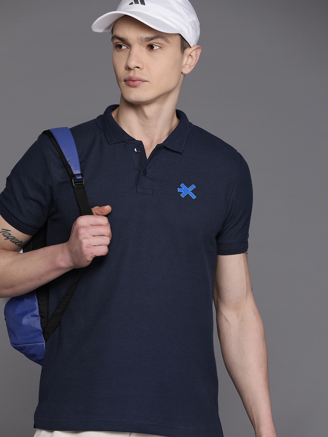 

HRX by Hrithik Roshan Polo Collar Lifestyle T-shirt, Navy blue