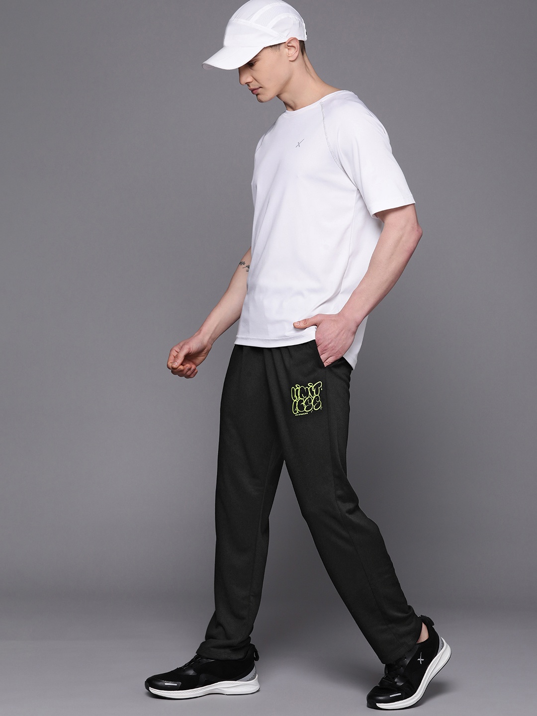 

HRX by Hrithik Roshan Men Printed Detail Track Pants, Black