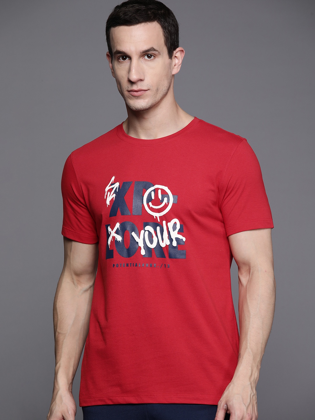 

HRX by Hrithik Roshan Typography Printed T-shirt, Red